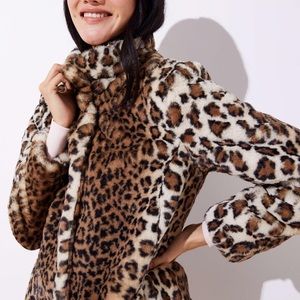 ann taylor loft leopard coat